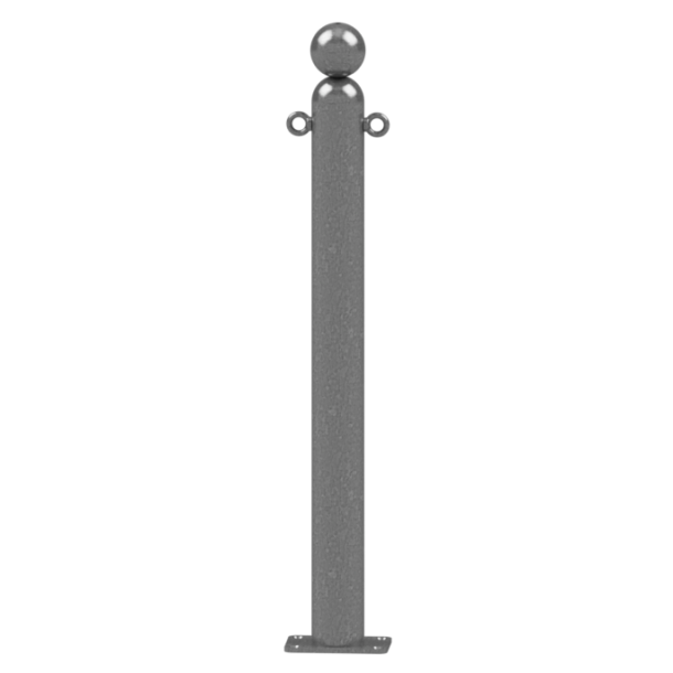 Ornamental bollard | Series 478B | � 76 mm | stationary, to be fixed by plugswith base plate 100 x 150 mm | without lock | with 2 eyelets